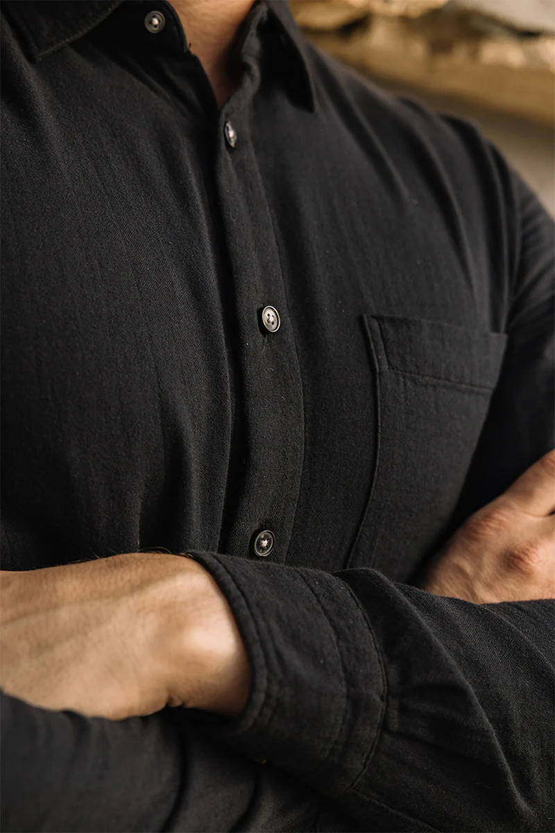 The Ripper Double Gauze Organic Cotton Shirt - Black - Image 4