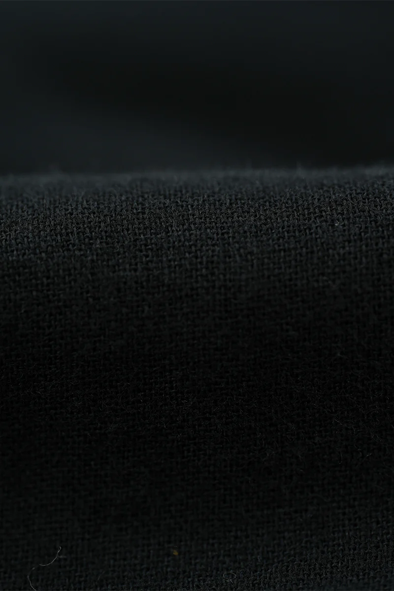 The Ripper Double Gauze Organic Cotton Shirt - Black - Image 6