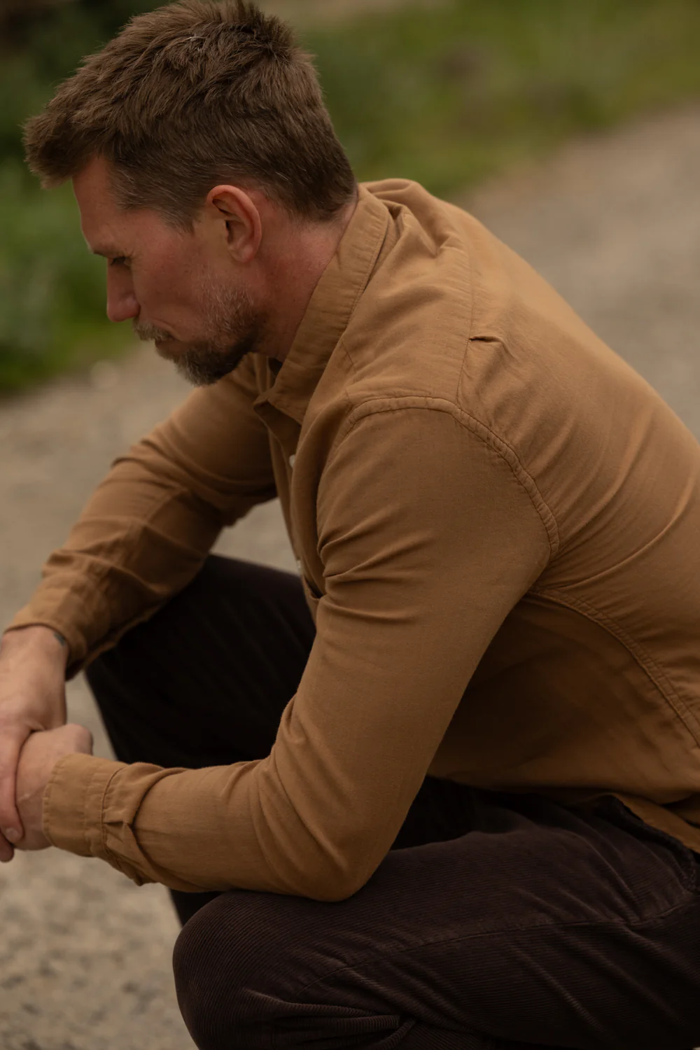 The Ripper Double Gauze Organic Cotton Shirt - Camel - Image 4