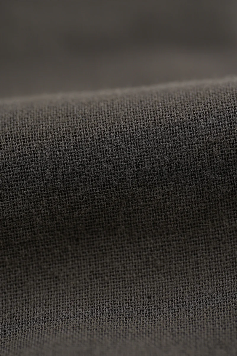 The Ripper Double Gauze Organic Cotton Shirt - Charcoal - Image 4