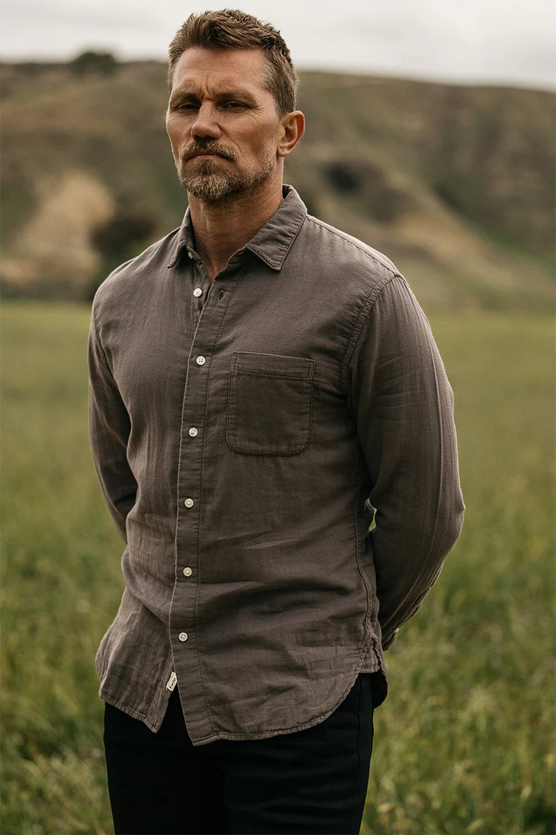 The Ripper Double Gauze Organic Cotton Shirt - Charcoal - Image 5