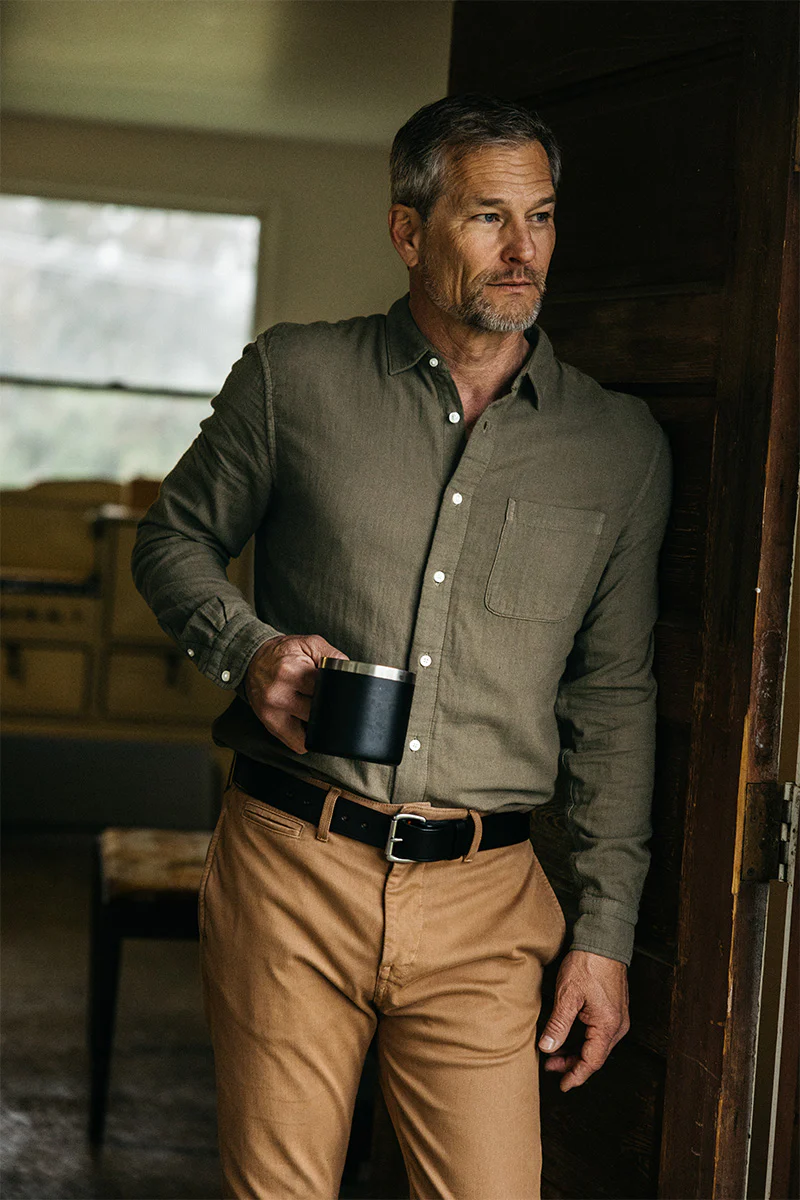 The Ripper Double Gauze Organic Cotton Shirt - Military Green - Image 5