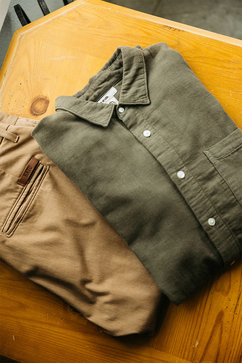 The Ripper Double Gauze Organic Cotton Shirt - Military Green - Image 6