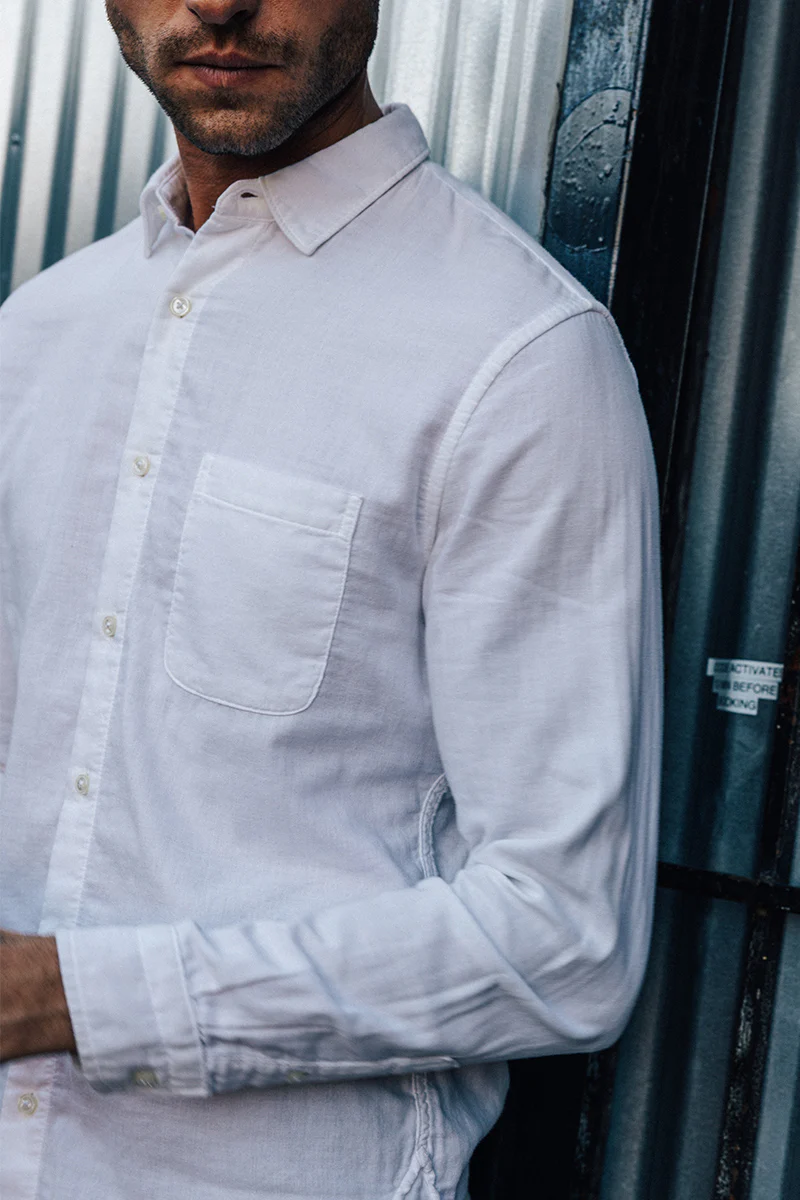 The Ripper Double Gauze Organic Cotton Shirt - White - Image 4