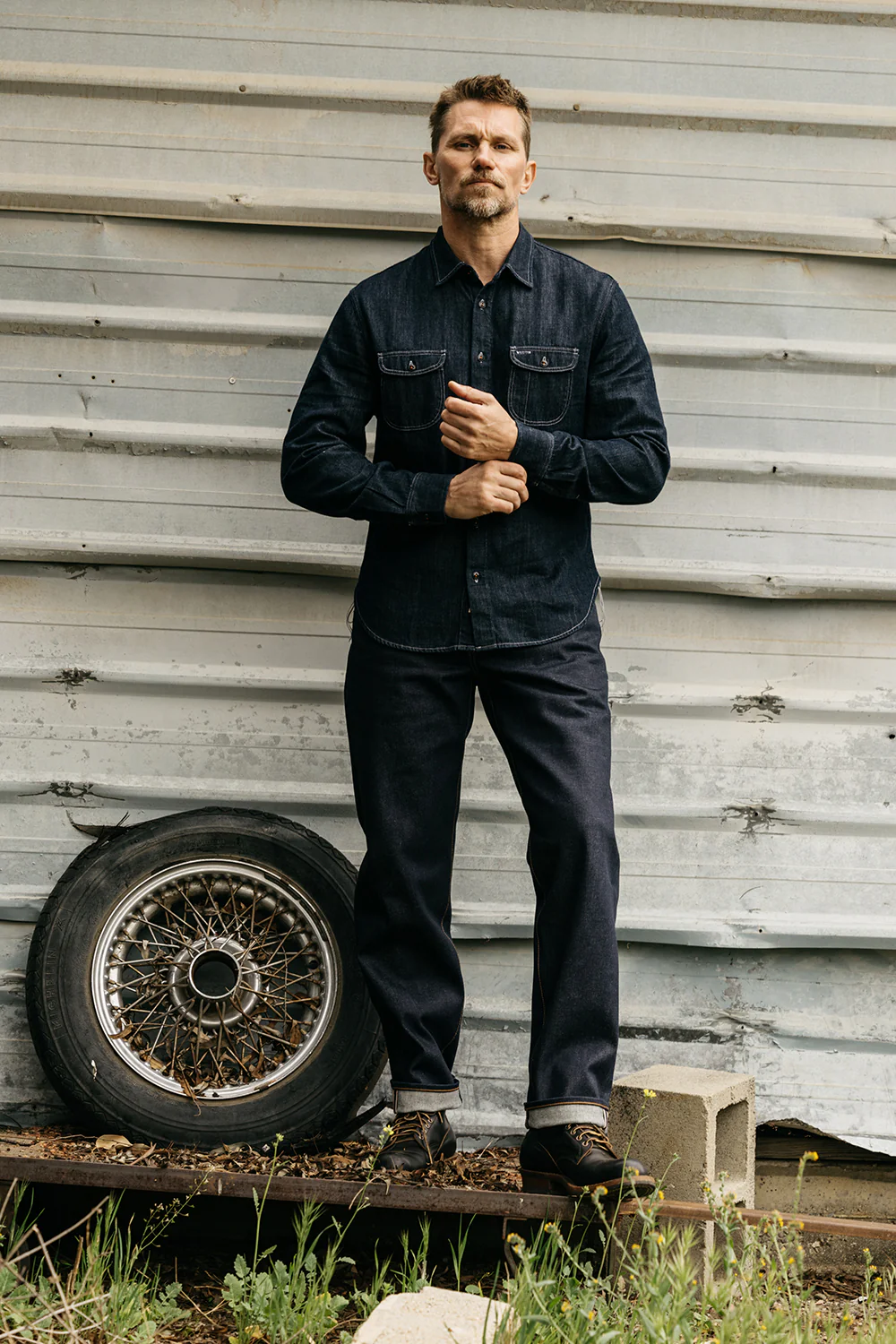 The Brace Shirt 7oz Denim - Indigo - Image 4