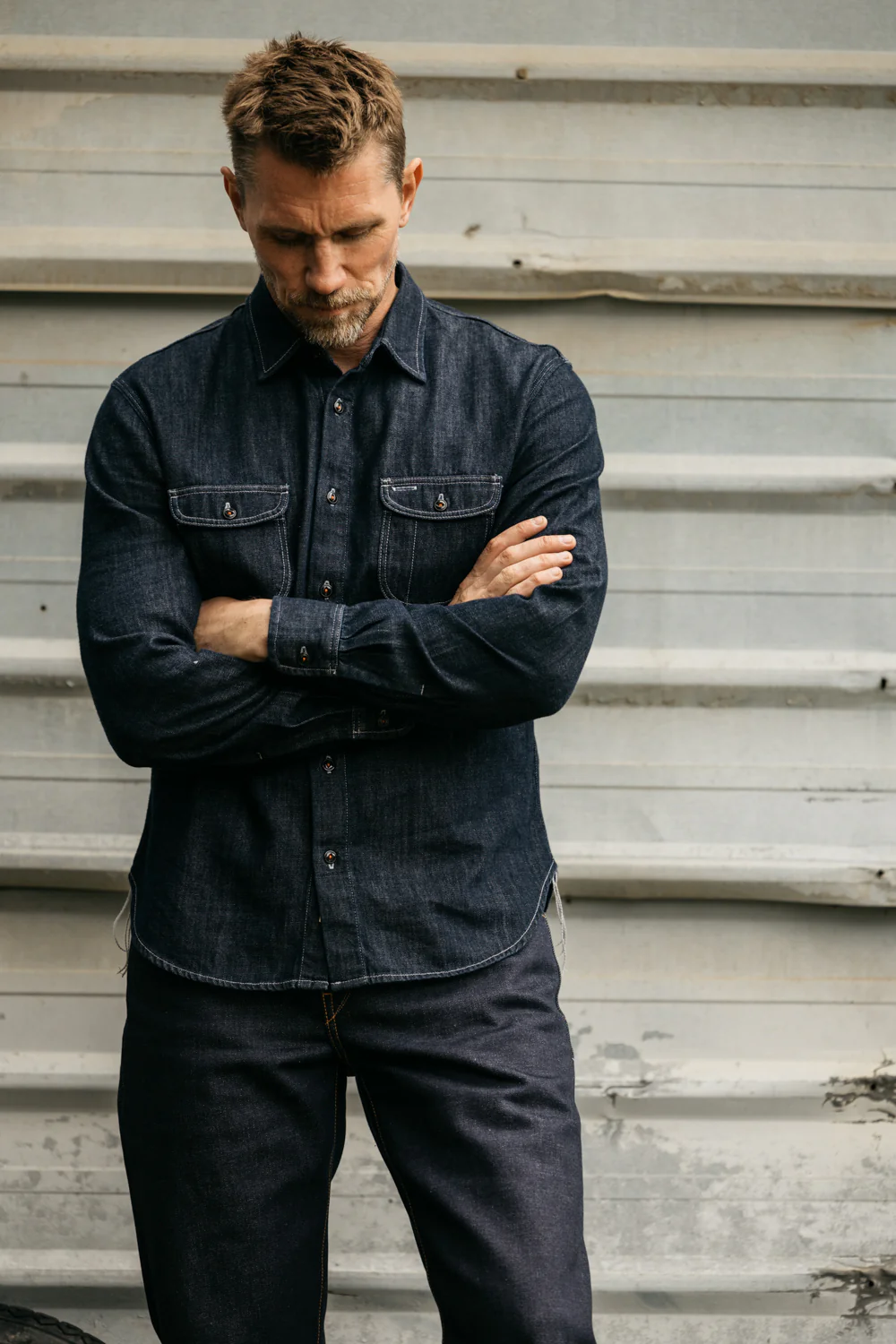 The Brace Shirt 7oz Denim - Indigo - Image 5