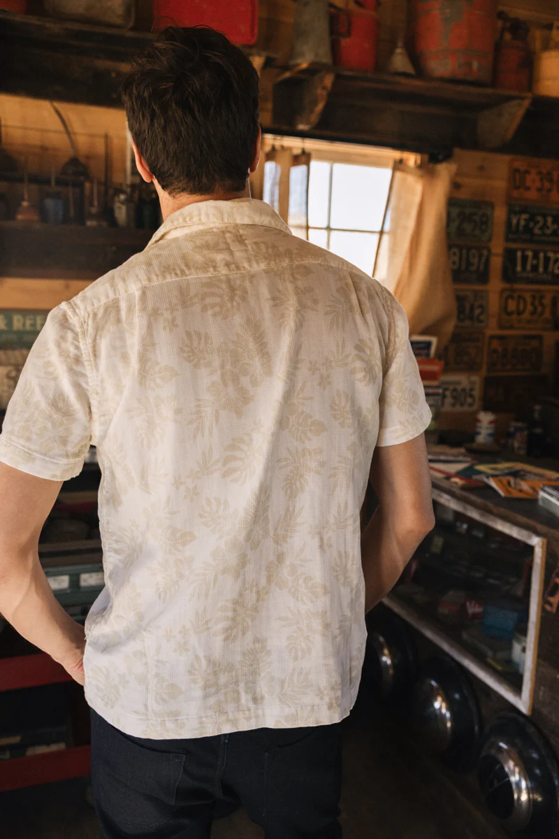 The Wrench Waffle Double Gauze Shirt - Beige Aloha - Image 6