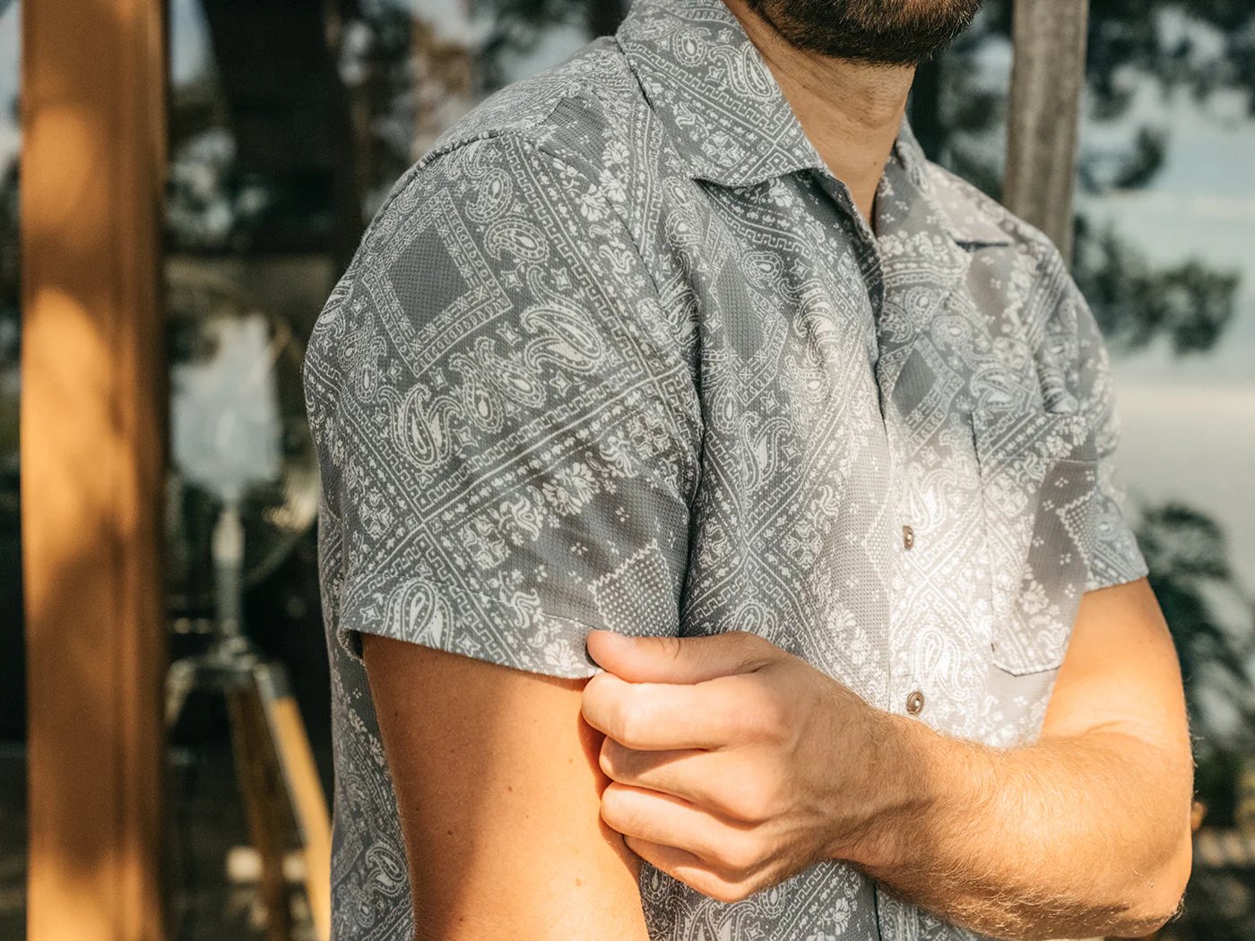 The Wrench Waffle Double Gauze Shirt - Gray Bandana - Image 3