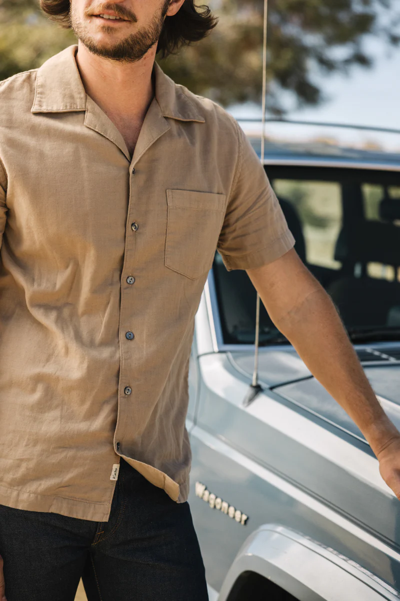The Wrench Double Gauze Organic Cotton Shirt - Sand - Image 6